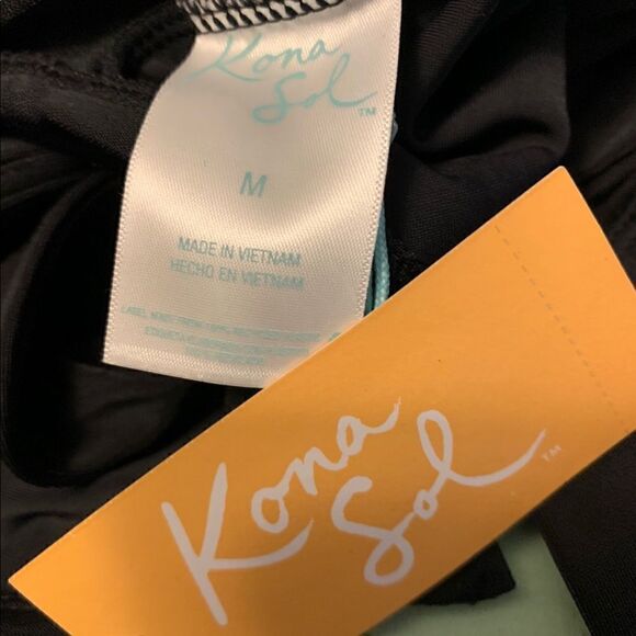 NWT Kona Sol Black Ruched One Piece Bathing Suit - Picture 4 of 6